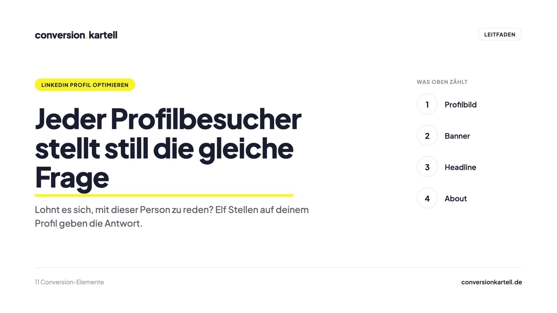 LinkedIn Profil optimieren B2B: die elf Conversion-Elemente im Überblick