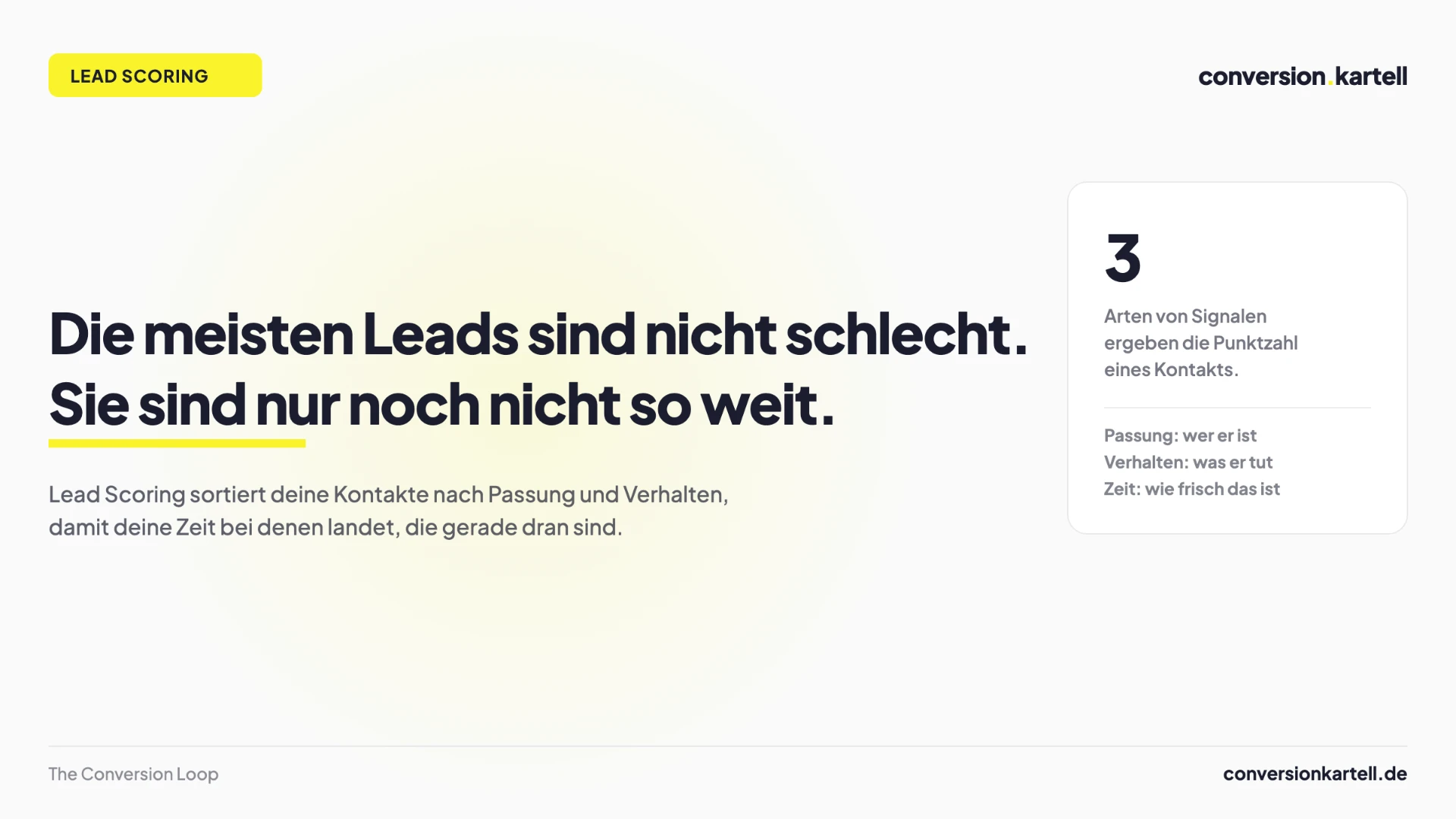 Lead Scoring: die drei Arten von Signalen, aus denen die Punktzahl eines Kontakts entsteht